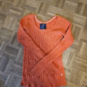 American EAGLE y2k Vintage Sweater Medium Orange